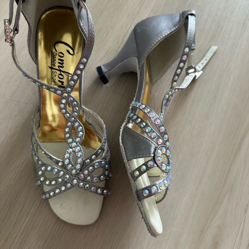 Silver Ballroom Dance Shoes